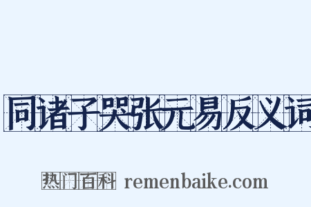 同诸子哭张元易反义词是什么意思的图片